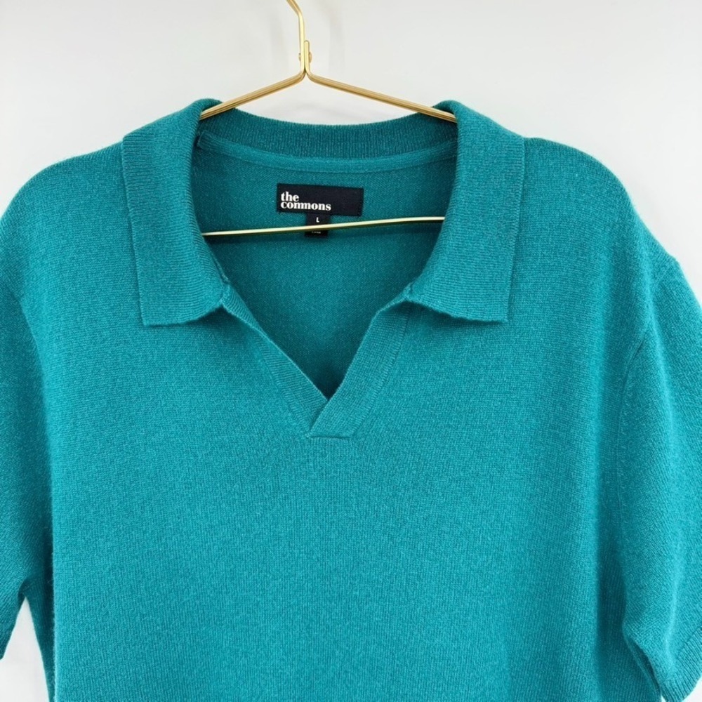 The Commons Johnny 100% Cashmere Collared Polo Sweater Short Sleeve Quiet Luxury - Picture 3 of 8